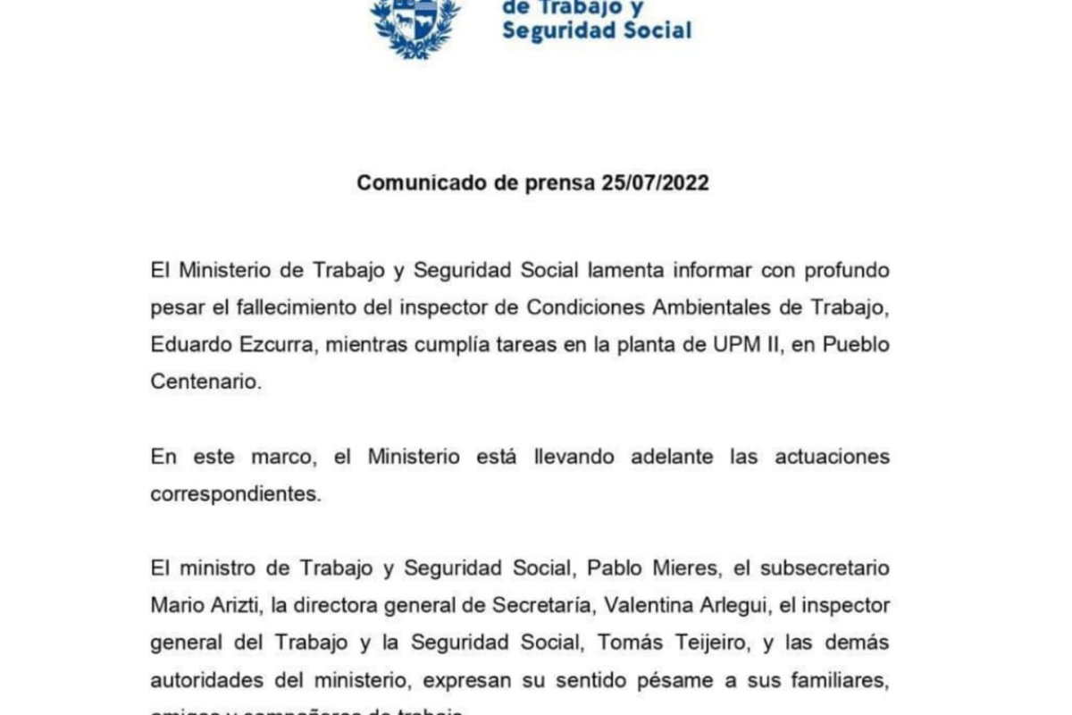 Comunicado del Ministerio de Trabajo Comunicado del Ministerio de Trabajo
