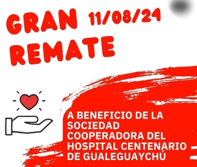 Organizan un gran remate a beneficio del Hospital Centenario